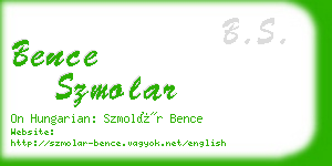 bence szmolar business card